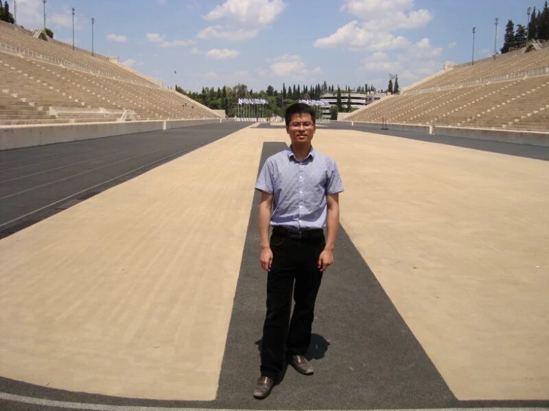 Gao Yuan at the Panathenaic Stadium in Athens